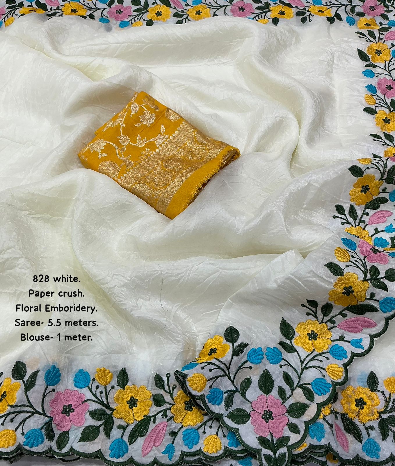 Star Georgette Embroidered Saree with Designer Blouse