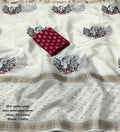 Fancy Kota Embroidery Saree with Banarasi Silk Blouse