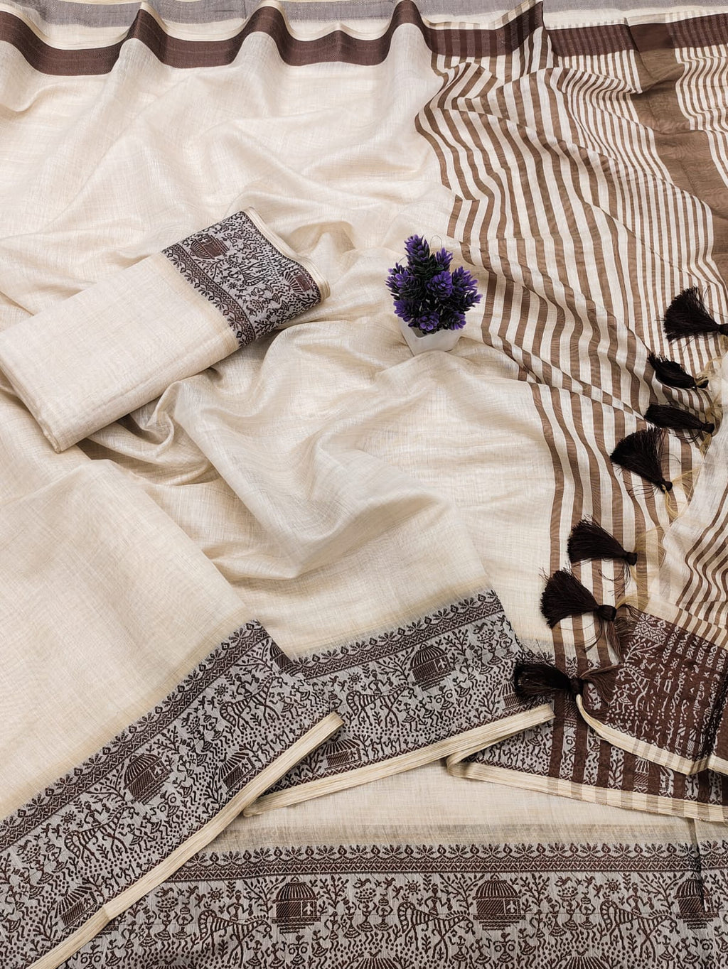 Pure Cotton Soft Silk Saree with Jacquard Weaving Border