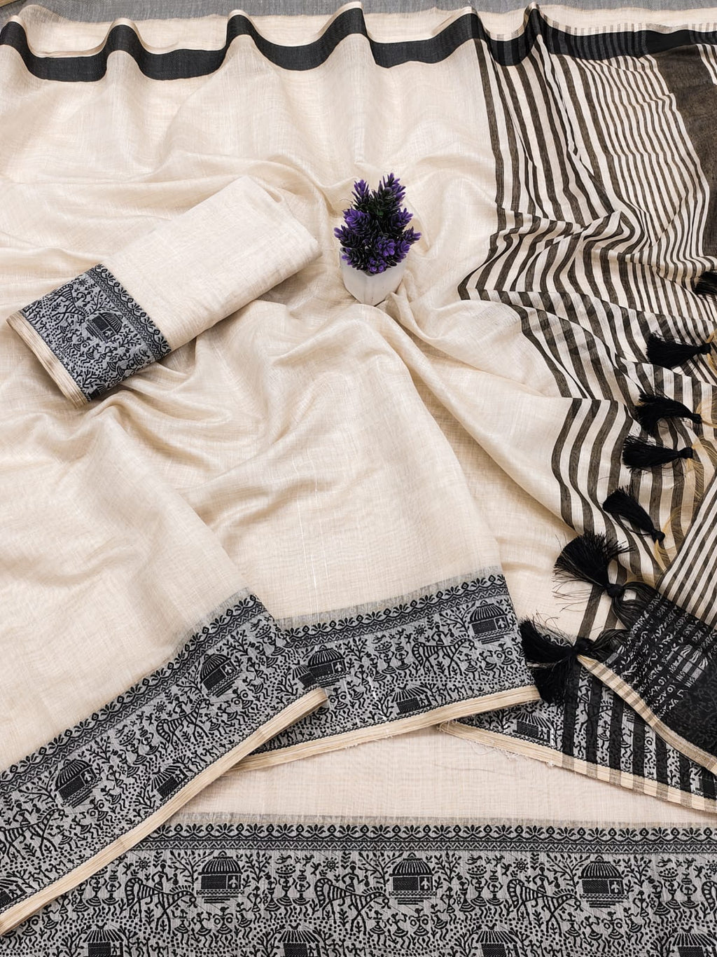 Pure Cotton Soft Silk Saree with Jacquard Weaving Border