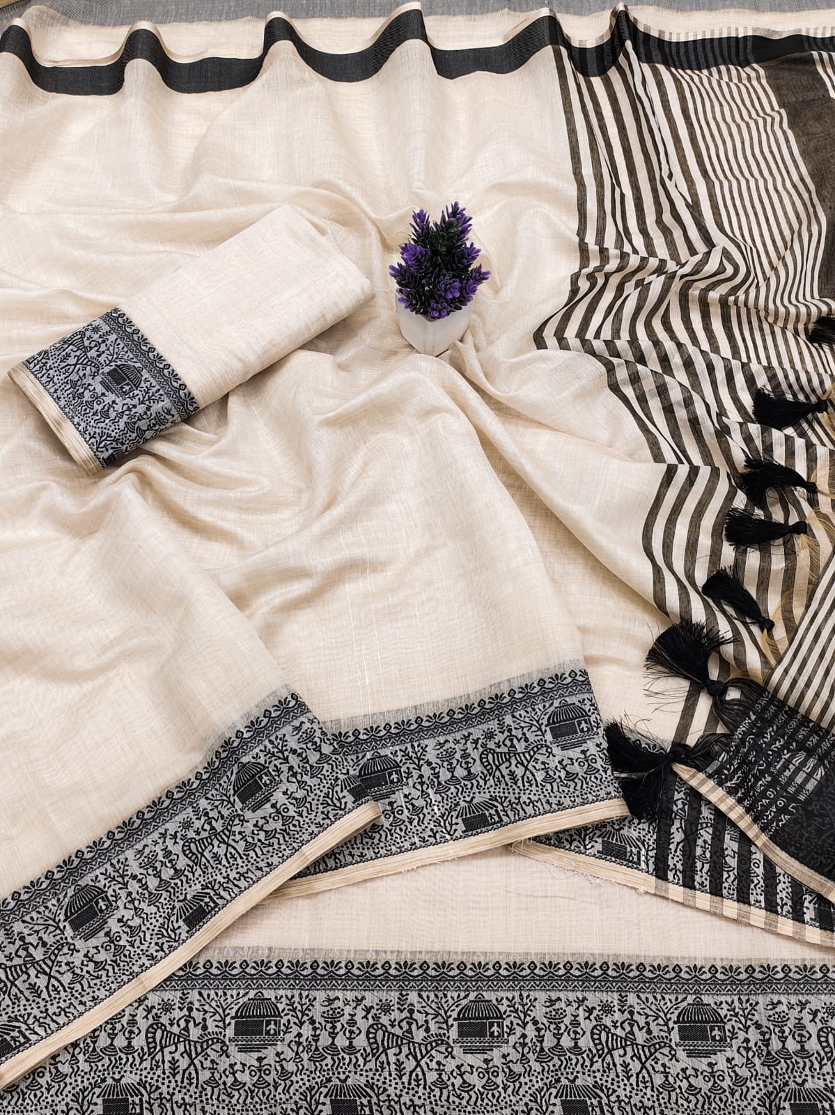 Pure Cotton Soft Silk Saree with Jacquard Weaving Border