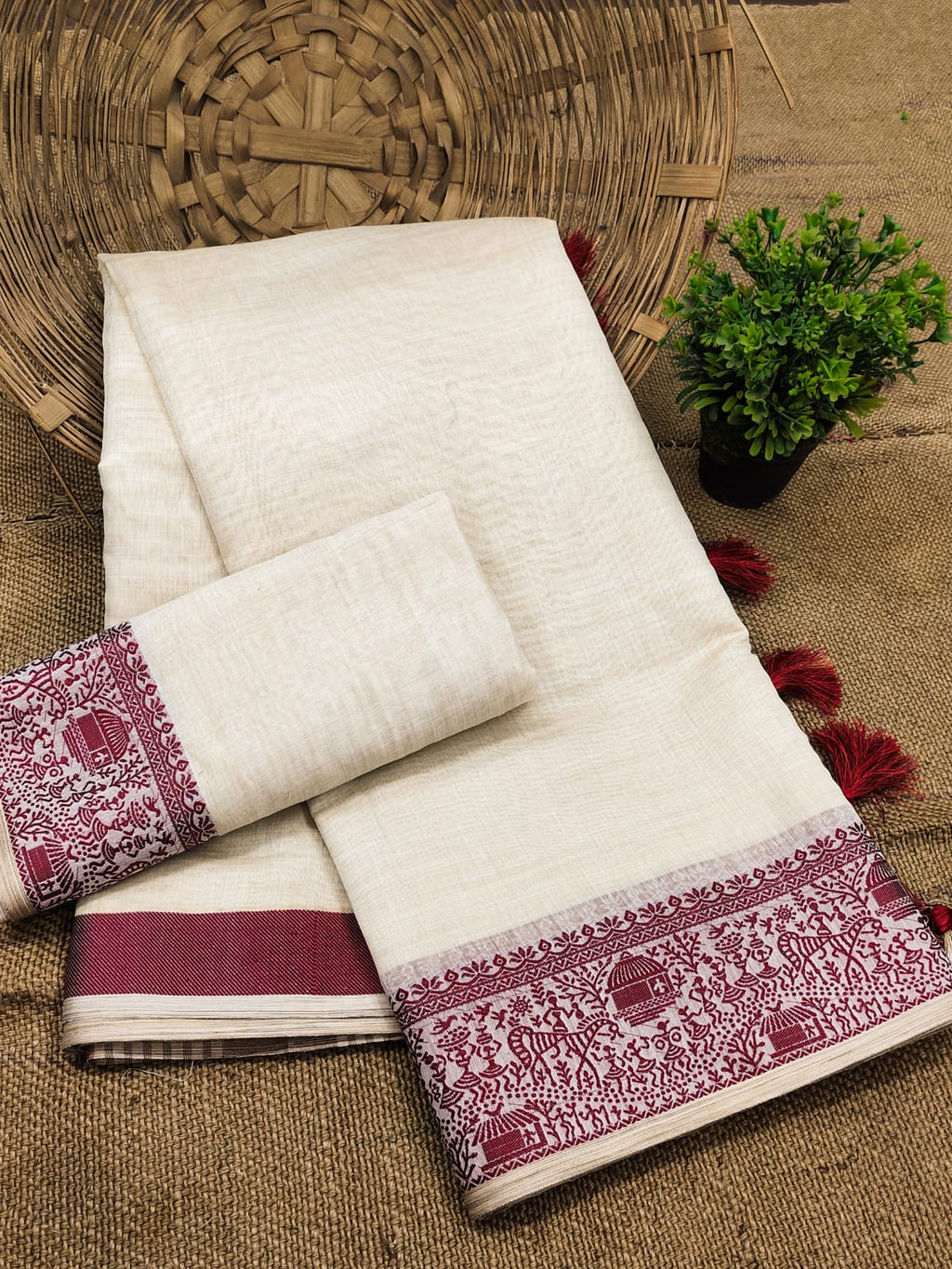 Pure Cotton Soft Silk Saree with Jacquard Weaving Border