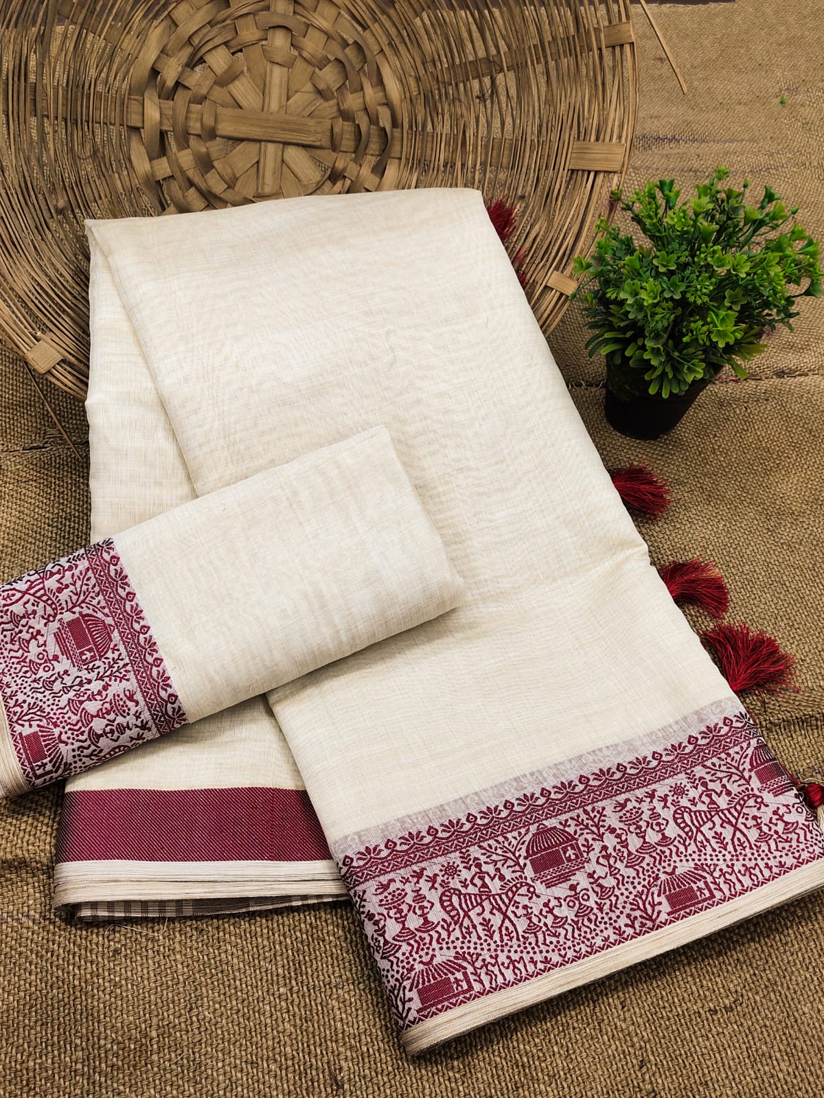 Pure Cotton Soft Silk Saree with Jacquard Weaving Border